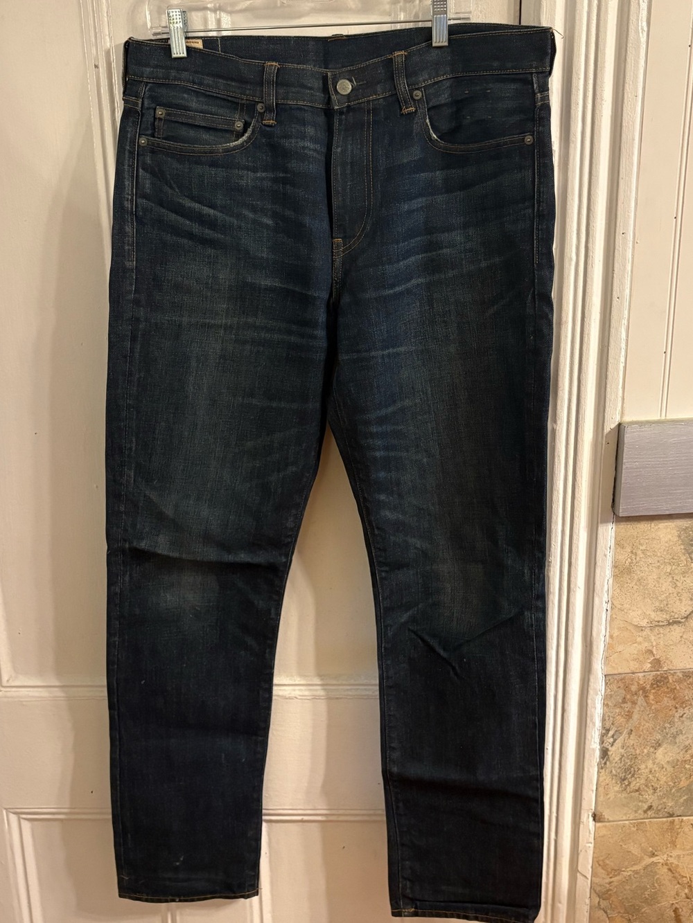 J. Crew Men's Slim Straight Jeans in Dark Indigo Wash